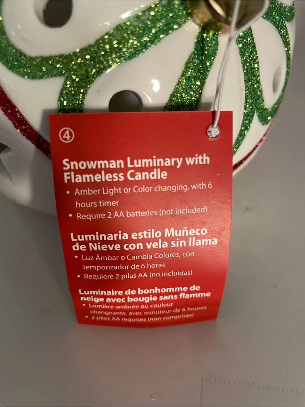 Christmas decoration lights up new tag boxed